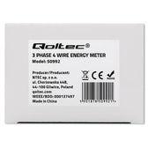 Miernik zużycia enrgii Qoltec na szynę DIN | Trójfazowy elektroniczny licznik | 400V | 100A | LCD | 4P
