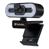 Kamera internetowa Verbatim AWC-02 1080p FHD USB 2.0 z mikrofonem i podświetleniem LED czarna
