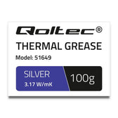 Pasta termoprzewodząca Qoltec 3.17 W/m-K| 100g | Srebrna