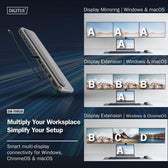 Stacja dokująca DIGITUS USB Typ C 12-portów 2x HDMI 1x DisplayPort 8K/30Hz PD 100W