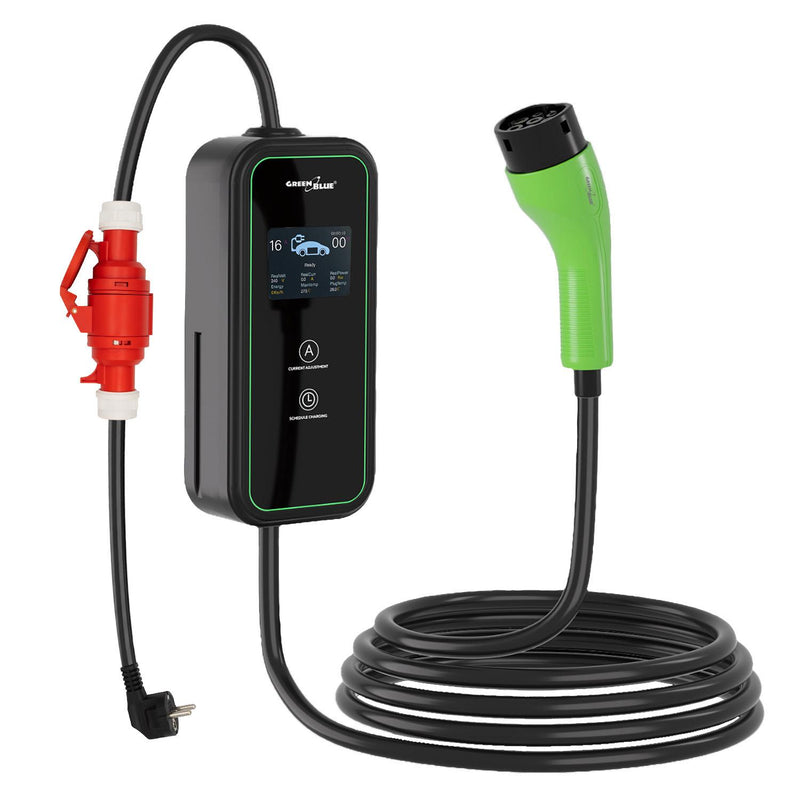 Ładowarka do EV / PHEV GreenBlue GB1100, przenośna, typ 2, dł. przew. 680cm, IP65, 11kV, 220-380V AC 50/60Hz, 16A, 3 fazy