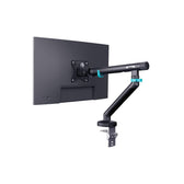 Ramię biurkowe pojedyncze DIGITUS z zaciskiem i sprężyną mechaniczną, 1x LCD max. 35" 10kg, VESA: 75x75, 100x100, Czarne