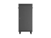 Szafa instalacyjna Rack Lanberg stojąca 19" 24U 600x600 czarna drzwi przeszklone LCD (flat pack) V2