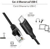Kabel adapter LogiLink CU0412 Ethernet USB 3.2, C/M do RJ45/M, aktywny, 2 m