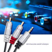 Kabel Qoltec 2xRCA / Mini Jack 3.5mm | 2m | Czarny