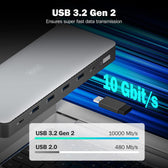 Stacja dokująca DIGITUS USB Typ C 13-portów 3x HDMI 2x DisplayPort 4K/60Hz DC-Jack 150W