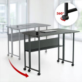 Biurko składane Maclean MC-126 L/B, czarne, mobilne 100x73cm, max. 50kg
