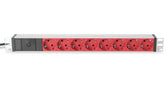 Listwa zasilająca DIGITUS PDU 19" RACK 8xSchuko kabel 2m 1xC14 16A wł./wył. zabezpieczenie aluminiowa