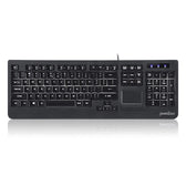 Klawiatura przewodowa Perixx PERIBOARD-313 podświetlana, touchpad, 2x hub USB, czarna