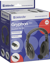 Słuchawki z mikrofonem Defender GRYPHON 750U USB czarne