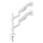 Uchwyt biurkowy na 2 monitory Ergo Office ER-692 W, sprężyna gazowa, 17"-32", 1-10kg, biały matt, max. VESA 100x100