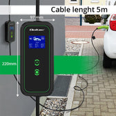 Ładowarka Qoltec do samochodu elektrycznego EV z regulacją 2w1 Typ2 | 11kW | CEE 5 PIN | Wi-Fi | LCD | 3 fazy | Przenośna | Wallbox | 5m