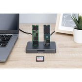 Stacja dokująca dysków DIGITUS DA-71546-1, USB-C 3.2 Gen2, SSD M.2 NVMe + SATA, czytnik kart SD-Express 7.1, czarna