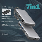 Stacja dokująca podróżna DIGITUS USB Typ C 7-portów HDMI 4K/60Hz PD 3.0