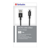 Kabel Verbatim micro USB-B(M) - USB-A(M) 1m czarny