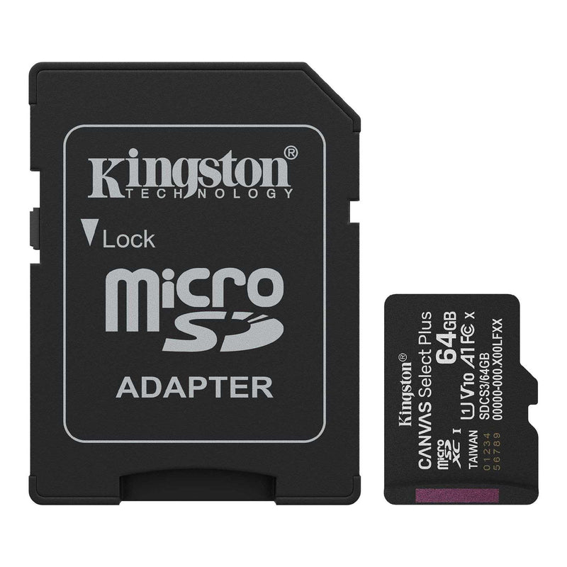 Karta pamięci Kingston microSD Canvas Select Plus Gen3 64GB UHS-I Class 10 + adapter