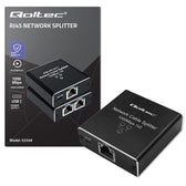 Switch niezarządzalny Qoltec mini rozdzielacz splitter 1x2 port RJ45 | 1000Mbps | USB-C | Aluminium