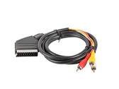 Kabel adapter Lanberg SCART - 3x RCA 1,8m czarny