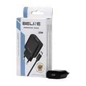 Ładowarka sieciowa Beline 25W 1xUSB-C GaN PD 3.0+kabel USB-C - czarna