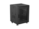 Szafa inastalacyjna rack Lanberg 19" 15U 600x600 czarna drzwi perforowane (flat pack)