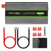Przetwornica napięcia Qoltec Monolith | ładowanie baterii | UPS | 1000W | 2000W | 12V na 230V | Czysty Sinus
