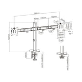 Uchwyt przegubowy na dwa monitory Deluxe Ergo Office ER-449, 17"-32", max. 9kg