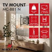 Uchwyt do telewizora Maclean MC-881 N 37-90" czarny max VESA 600x400 60kg
