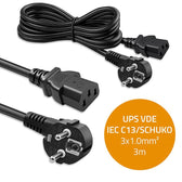 Kabel zasilający Qoltec wtyczka kątowa SCHUKO CEE 7/7 (E/F) | IEC C13 3*1.0mm2 | 3m