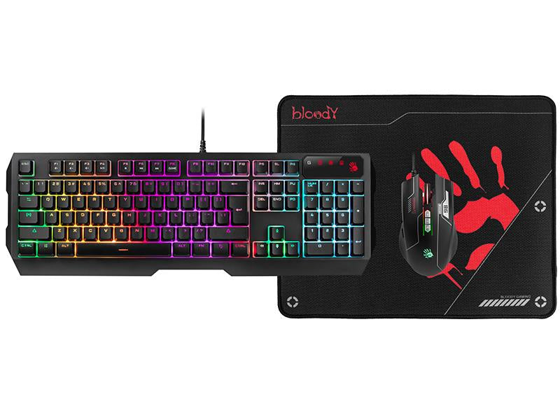 Zestaw klawiatura + mysz + podkładka A4Tech Bloody B1700 USB czarny