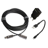 Kabel / Przedłużacz Techly Aktywny Kabel Optyczny AOC USB 3.2 Gen1 A-A 20m czarny