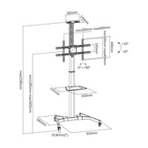 Stojak mobilny pojedynczy z półką DIGITUS 1xLCD max. 70" max. 50kg pivot
