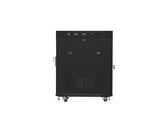 Szafa instalacyjna Rack stojąca 19" 15U 600x800 czarna drzwi szklane LCD Lanberg (flat pack)