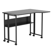 Biurko składane Maclean MC-126 L/B, czarne, mobilne 100x73cm, max. 50kg