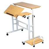 Biurko mobilne na laptop Maclean MC-124 W, białe, 80x60cm, 50kg max, reg. wys.67-115cm