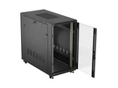 Szafa instalacyjna Rack stojąca 19" 22U 600x1200 czarna drzwi przeszklone LCD Lanbeg (flat pack)