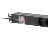 Listwa zasilająca Lanberg Rack PDU 19" 1U 16A 5x 230V PL 2M Czarna