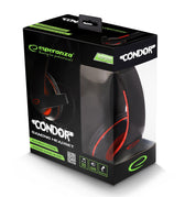 Słuchawki z mikrofonem Esperanza Condor Gaming czarno-czerwone