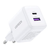 Ładowarka sieciowa Ugreen X516W USB + USB-C, GaN, 30W - biała