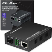 Switch niezarządzalny Qoltec Dwukierunkowy Media Konwerter 1x RJ45 1x SFP | 1000Mb/s | 5V