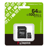 Karta pamięci Kingston microSD Canvas Select Plus Gen3 64GB UHS-I Class 10 + adapter