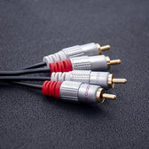 Kabel Qoltec 2xRCA męski / 2xRCA męski | 1m | Czarny
