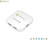 Hub USB Techly IUSB3-HUB4-WH 4 porty 3.0 Super Speed, biały