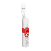 Przedłużacz KERG z wyłącznikiem M02398 4-gniazdowy 10m 3×1,5mm2 H05VV-F 16A/250V biały