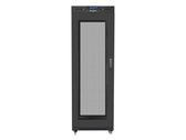 Szafa instalacyjna Rack stojąca 19" 37U 600x800 czarna drzwi perforowane LCD Lanberg (flat pack)