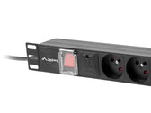 Listwa zasilająca Lanberg do RACK 1U 16A PDU 4x PL + 4x IEC C13 2m czarna