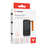 Dysk SSD zewnętrzny Verbatim Pocket SSD 2TB USB-C 3.2 Gen 2 czarny/pomarańczowy