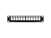 Patch panel pusty Lanberg 12 port 1U 10" z organizerem do modułów keystone czarny