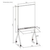Tablica mobilna suchościeralna Ergo Office ER-305, orientacja pionowa, biała, jednostronna, z półką, wymiary tablicy 1190x790mm
