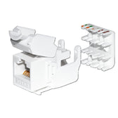 Moduł keystone Jack RJ45 kat. 5e UTP, beznarzędziowy Netrack, biały