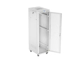 Szafa instalacyjna Rack stojąca 19" 42U 600x800 szara drzwi perforowane LCD Lanberg (flat pack)